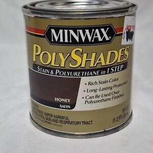 Minwax Polyshades Stain & Polyurethane HONEY SATIN 1/2 Pint New